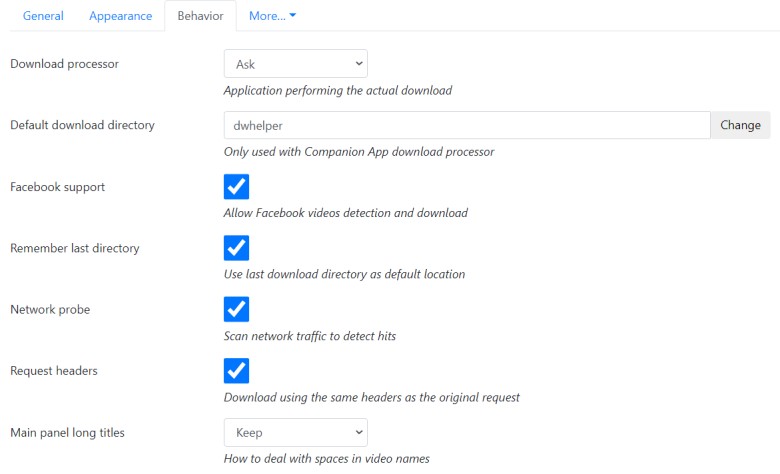 1. Video DownloadHelper