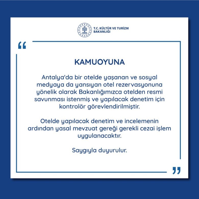 Kültür ve Turizm Bakanlığı’nın Hızlı Müdahalesi