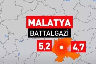 Malatya'da 3 dakika arayla iki deprem: 5.2 ve 4.7
